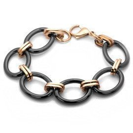 Bransoletka Różowo Złota Stal Szlachetna Ceramika