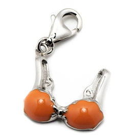 Srebrna Przywieszka do Bransoletek Biustonosz