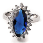 Srebrny Pierścionek z Szafirowym Kamieniem