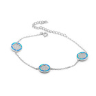 Srebrna Bransoletka z Niebieskim Opalem Koła