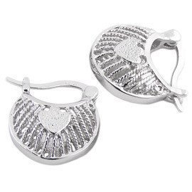 Kolczyki Srebrne Serce Ażurowe Torebeczki