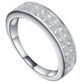 Pierścionek Srebrny Wysadzanay Białymi Cyrkoniami