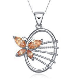 Srebrna Zawieszka Motyl Wysadzany Cyrkoniami