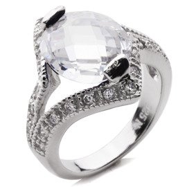 Srebrny Pierścionek z Dużym Kamieniem