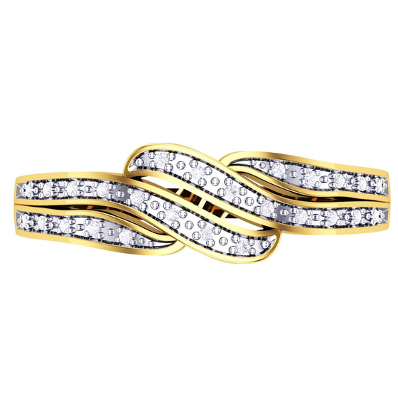 Złoty Pierścionek 375 Przeplatany z Brylantami