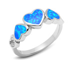 Srebrny Pierścionek Serce z Niebieskim Opalem