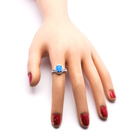 Srebrny Pierścionek z Opalem i Cyrkoniami