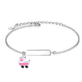 Bransoletka Srebrna Wózek Dziecięcy