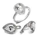 Srebrny Komplet Pierścionek i Kolczyki