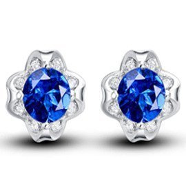 Srebrne Kolczyki z Szafirowymi Kamieniami