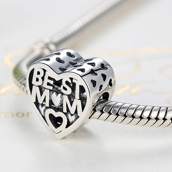 Srebrna Zawieszka Serce Najlepsza Mama