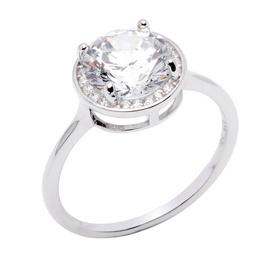 Srebrny Pierścionek z Diamentową Cyrkonią