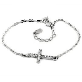 Bransoletka Srebrna Krzyży z Cyrkoniami
