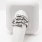 Szeroka Srebrna Obrączka z Białymi Cyrkoniami