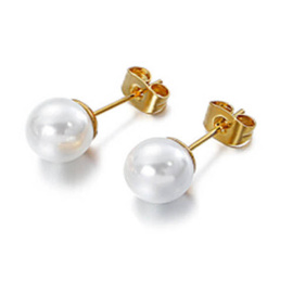 Złote Kolczyki z Perłami Stali Szlachetnej