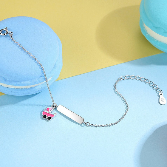 Bransoletka Srebrna Wózek Dziecięcy