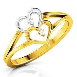 Pierścionek Złoty Dwa Serca Dla Zakochanych