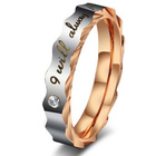 Obrączka Stal Szlachetna z Diamentową Cyrkonią