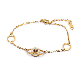 Złota Bransoletka Kółka Stal Szlachetna