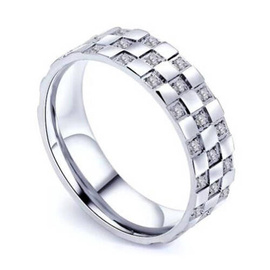 Obrączka ze Stali Szlachetnej z Cyrkoniami