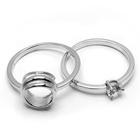 Podwójny Pierścionek Srebrny Brylantowa Cyrkonia