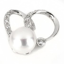 Srebrna Zawieszka Serce z Perłą