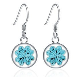 Srebrne Kolczyki z Błękitnymi Cyrkoniami