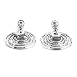 Kolczyki Kółka z Cyrkoniami Stal Szlachetna