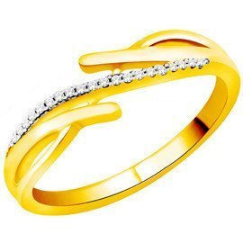 Pierścionek Złoty Wysadzany Brylantami 0.08ct