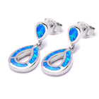 Srebrne Kolczyki z Niebieskim Opalem