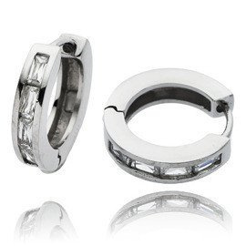 Srebrne Kolczyki z Cyrkoniami Średnica 18mm