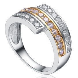 Srebrny Pierścionek Trzy Rzędy Kamieni