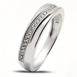 Srebrna Obrączka z Białymi Mikro Cyrkoniami