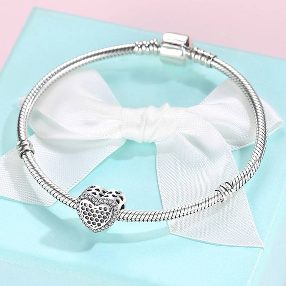 Srebrna Zawieszka Serce z Cyrkoniami