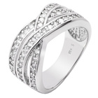 Srebrna Obrączka Przeplatana Białymi Cyrkoniami 