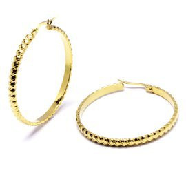 Kolczyki Koła Pokryte Złotem ze Stali Szlachetnej