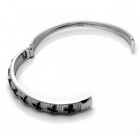 Srebrny Bransoletka z Białymi Czarnymi Cyrkoniami