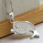 Srebrna Zawieszka Delfin Wysadzany Cyrkoniami