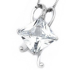 Srebrna Zawieszka Duża Biała Cyrkonia