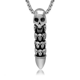 Zawieszka Pocisk z Czaszką Stal Szlachetna