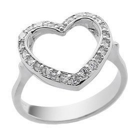 Srebrny Pierścionek o Kształcie Serca
