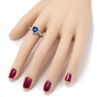 Pierścionek Srebrny z Szafirowym Sercem