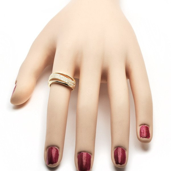 Obrączka Srebrna Pokryta Złotem z Cyrkoniami