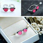 Srebrny Pierścionek Okulary Regulacja Rozmiaru