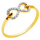 Złoty Pierścionek z Brylantami Nieskończoność