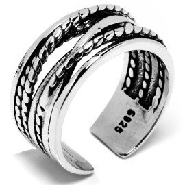 Srebrna Obrączka Szer. 9mm z Regulacją Rozmiaru