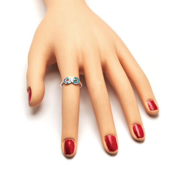 Srebrny Pierścionek z Opalem Nieskończoność