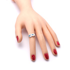 Srebrny Pierścionek Nieskończoność z Opalem