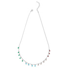 Srebrny Naszyjnik Kolorowe Kamienie