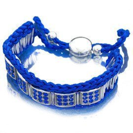 Szafirowa Bransoletka Sznurkowa z Cyrkoniami